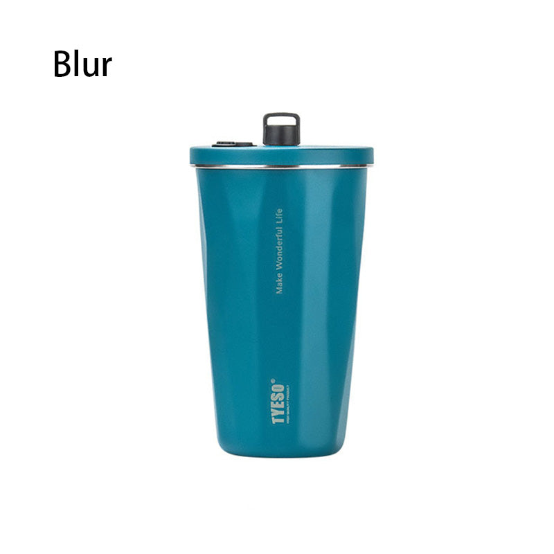 Minimalist Stainless Steel Coffee Cup - Insulated Tumbler with Leak-Proof Lid for Office & Car