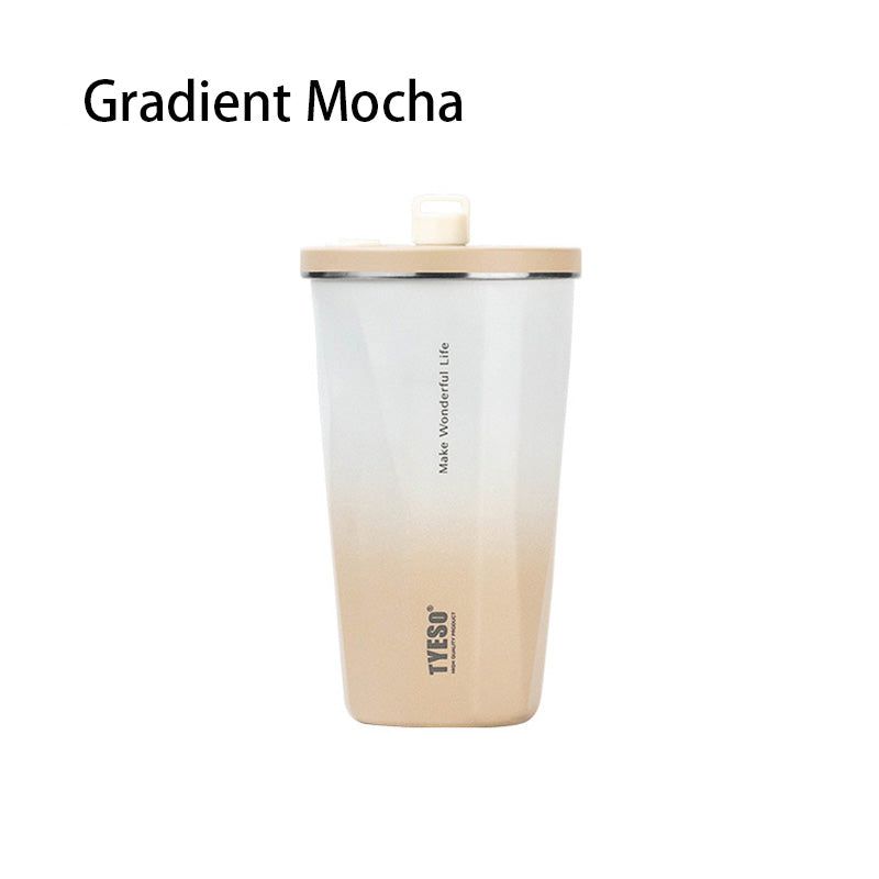 Minimalist Stainless Steel Coffee Cup - Insulated Tumbler with Leak-Proof Lid for Office & Car