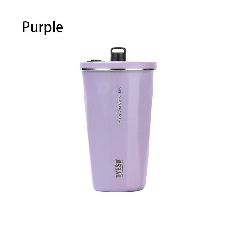 Minimalist Stainless Steel Coffee Cup - Insulated Tumbler with Leak-Proof Lid for Office & Car