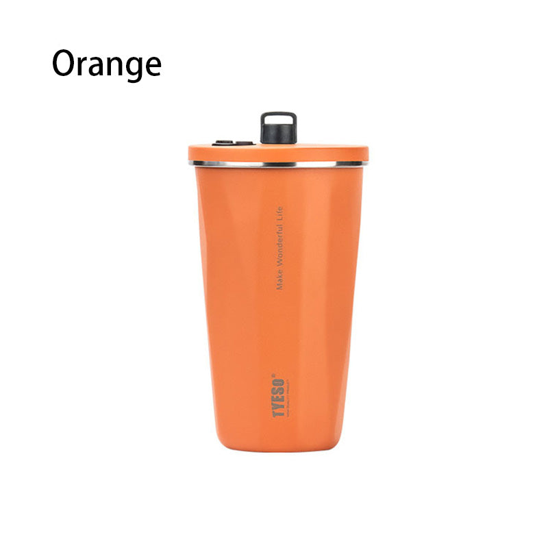 Minimalist Stainless Steel Coffee Cup - Insulated Tumbler with Leak-Proof Lid for Office & Car