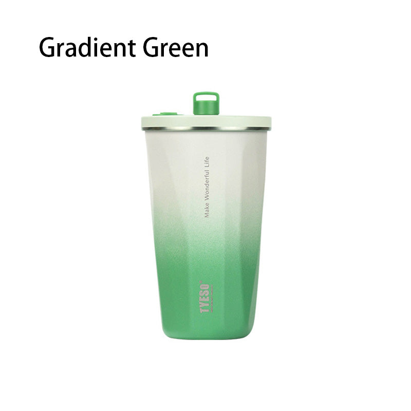 Minimalist Stainless Steel Coffee Cup - Insulated Tumbler with Leak-Proof Lid for Office & Car